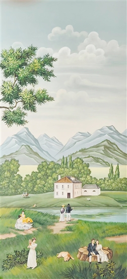 歐美風(fēng)格的手繪墻紙。（受訪者供圖）