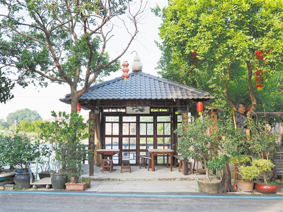 雙橋橫海村民黃錫堯打造的“美麗庭院”——“逍遙島”。