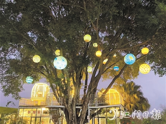 臺(tái)山新娘房農(nóng)場(chǎng)餐廳內(nèi)設(shè)有當(dāng)下流行的休閑元素星空房。