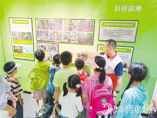 小朋友們在保護(hù)區(qū)學(xué)習(xí)有趣的知識。