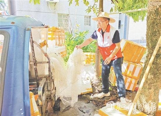 黨員干部、志愿者對房前屋后、背街小巷等蚊蟲易孳生地進(jìn)行排查。