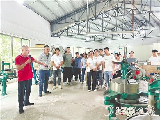 參訓(xùn)人員了解制茶關(guān)鍵環(huán)節(jié)。