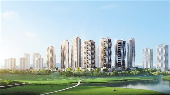 江發(fā)·翡翠觀瀾效果圖。僅為示意，以最終審批為準。